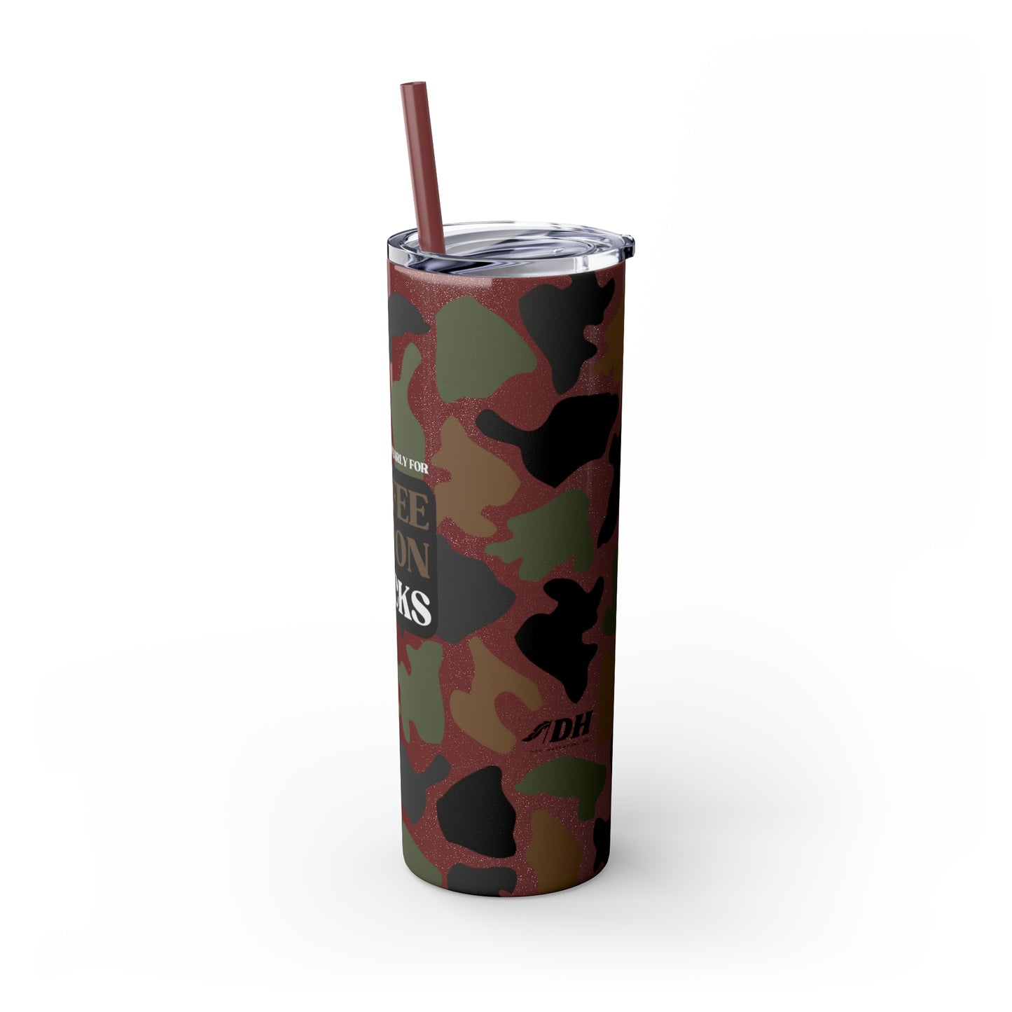 Coffee, Bacon & Ducks Skinny Tumbler with Straw (Multiple Colors)