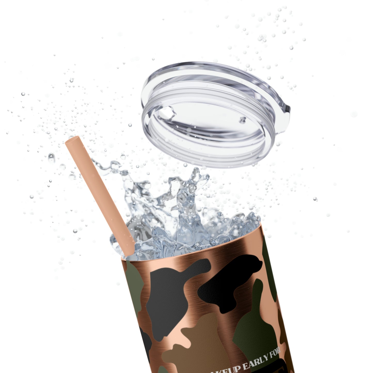 Coffee, Bacon & Ducks Skinny Tumbler with Straw (Multiple Colors)