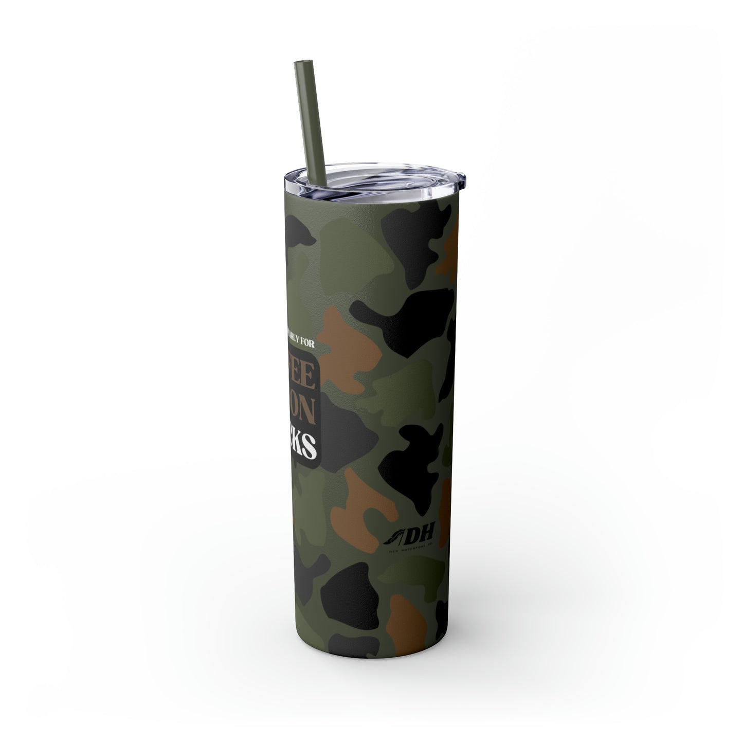 Coffee, Bacon & Ducks Skinny Tumbler with Straw (Multiple Colors)