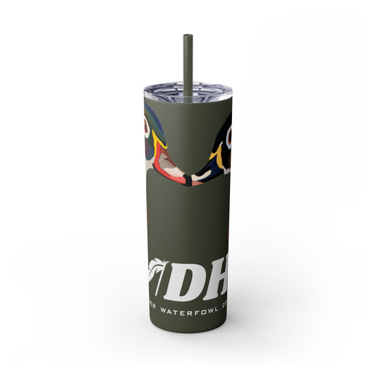 Woodie Drake & Hen Skinny Tumbler with Straw (Multiple Colors)