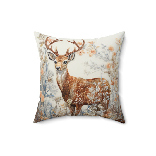 Floral Deer Pillow