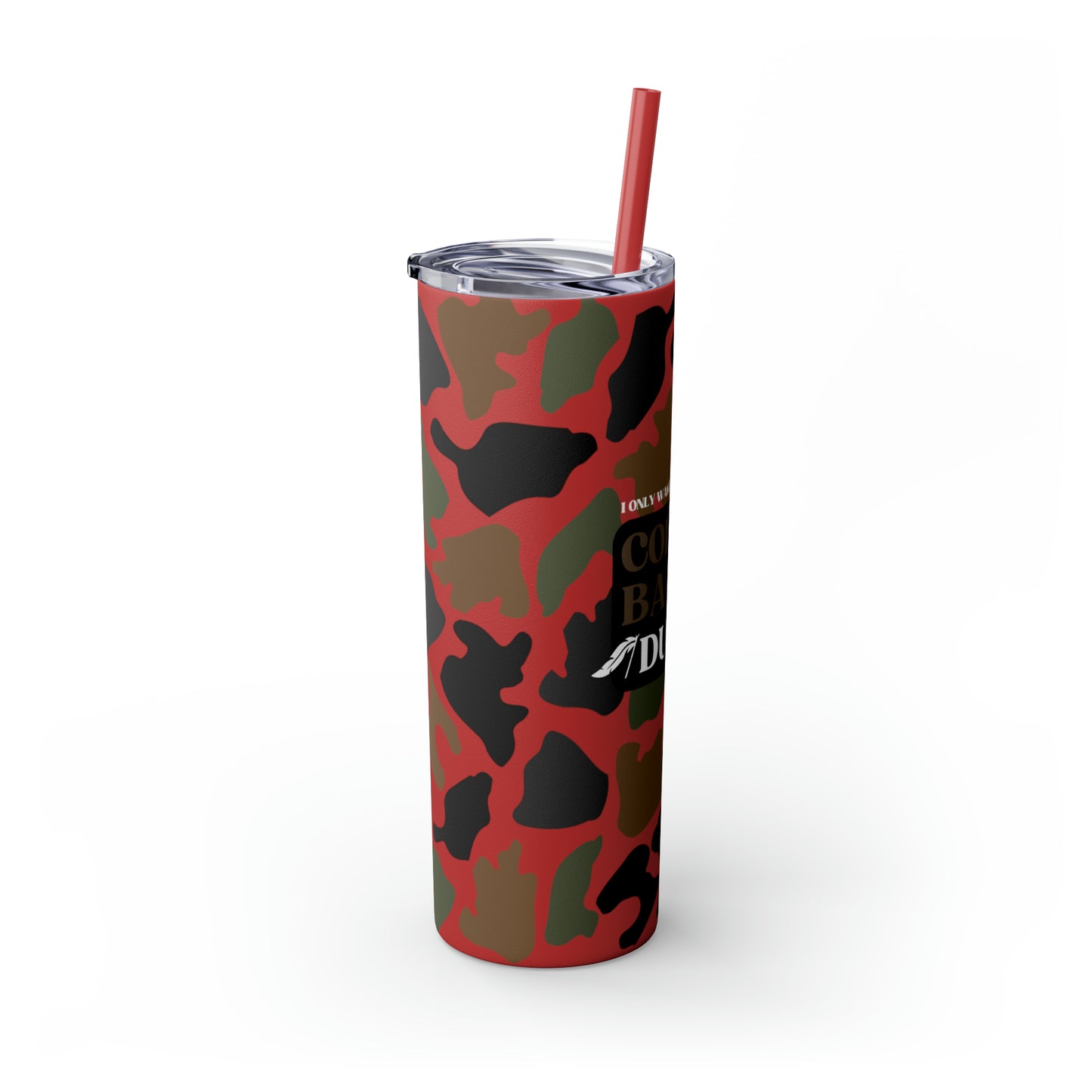 Coffee, Bacon & Ducks Skinny Tumbler with Straw (Multiple Colors)