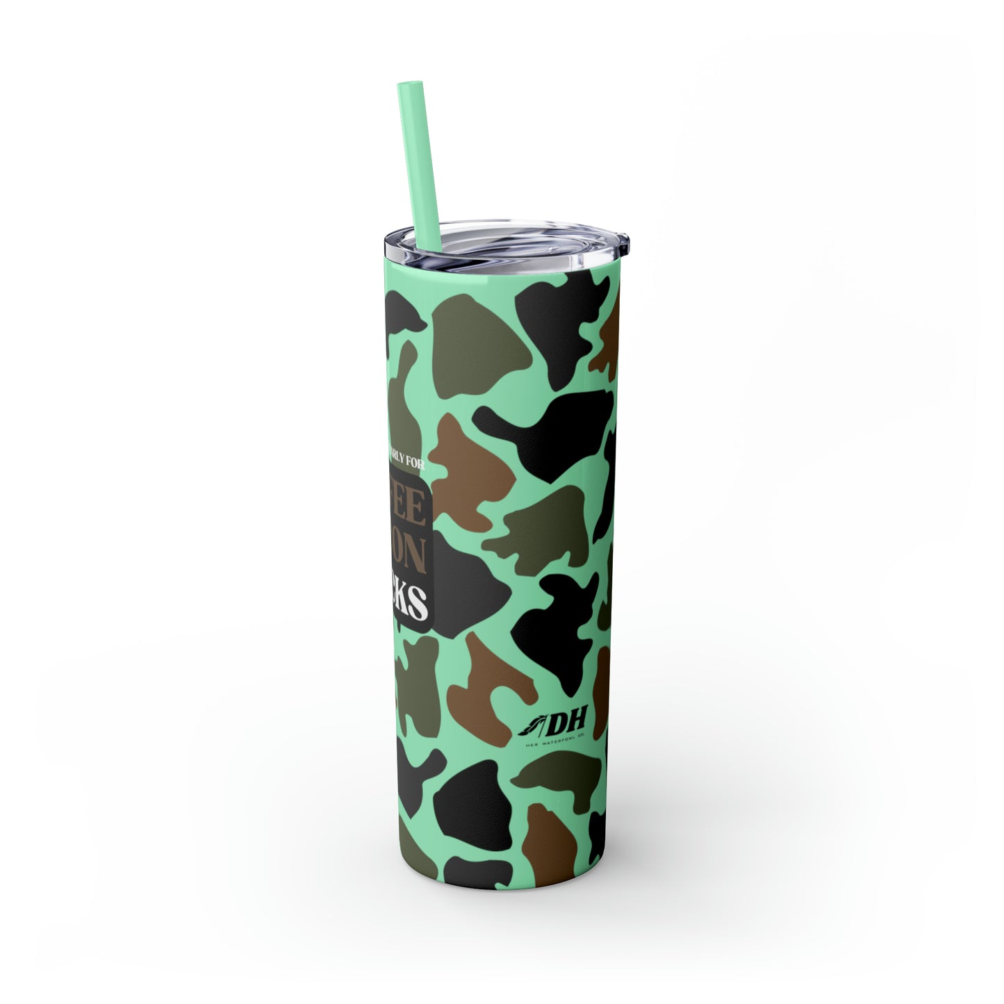 Coffee, Bacon & Ducks Skinny Tumbler with Straw (Multiple Colors)