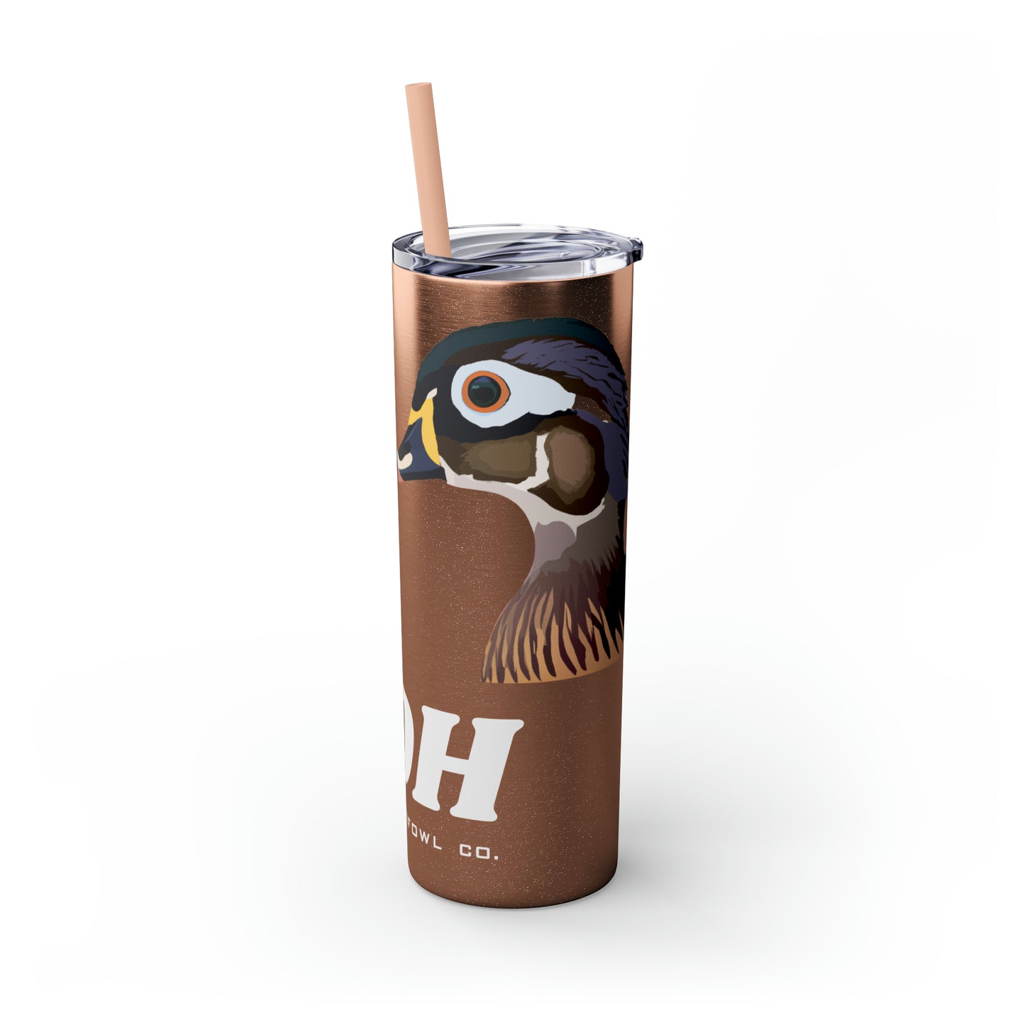 Woodie Drake & Hen Skinny Tumbler with Straw (Multiple Colors)