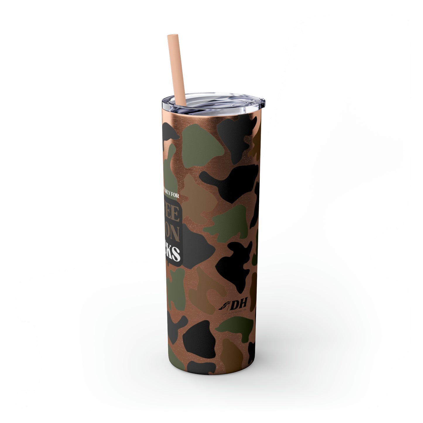 Coffee, Bacon & Ducks Skinny Tumbler with Straw (Multiple Colors)