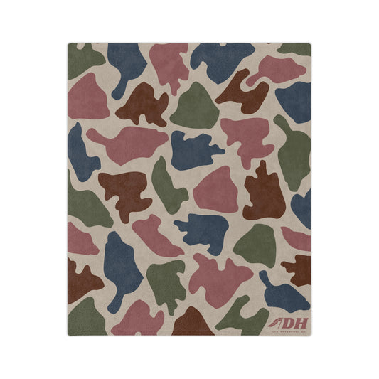 Old School Camo Fleece Blanket in Coastal 60"x50"