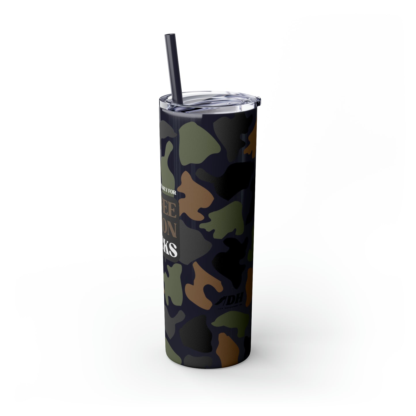 Coffee, Bacon & Ducks Skinny Tumbler with Straw (Multiple Colors)