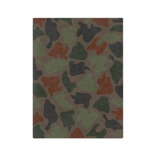 Old School Camo Fleece Blanket in Spruce 80"x60"