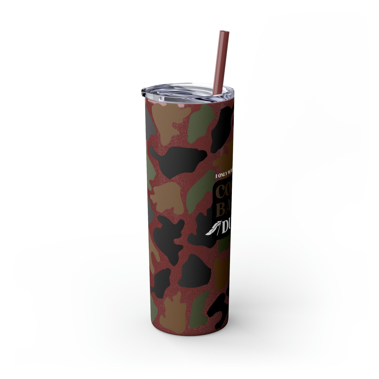 Coffee, Bacon & Ducks Skinny Tumbler with Straw (Multiple Colors)