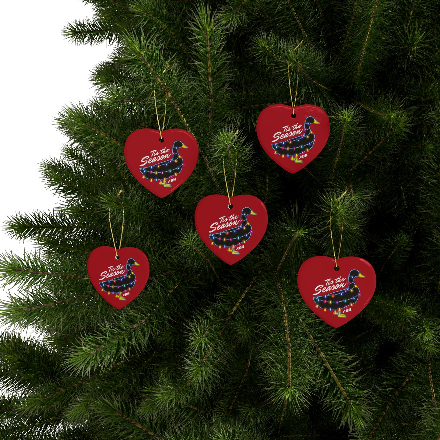 Tis the Season Ornaments - Red Heart