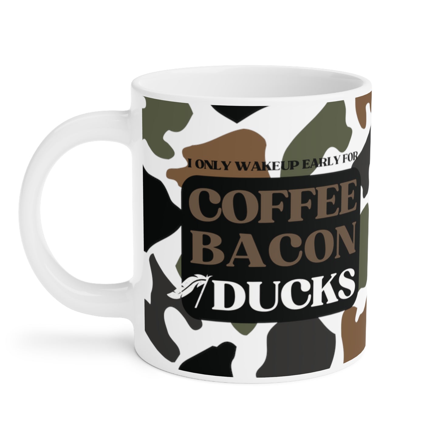 Coffee, Bacon & Ducks White Camo Mug (20oz)
