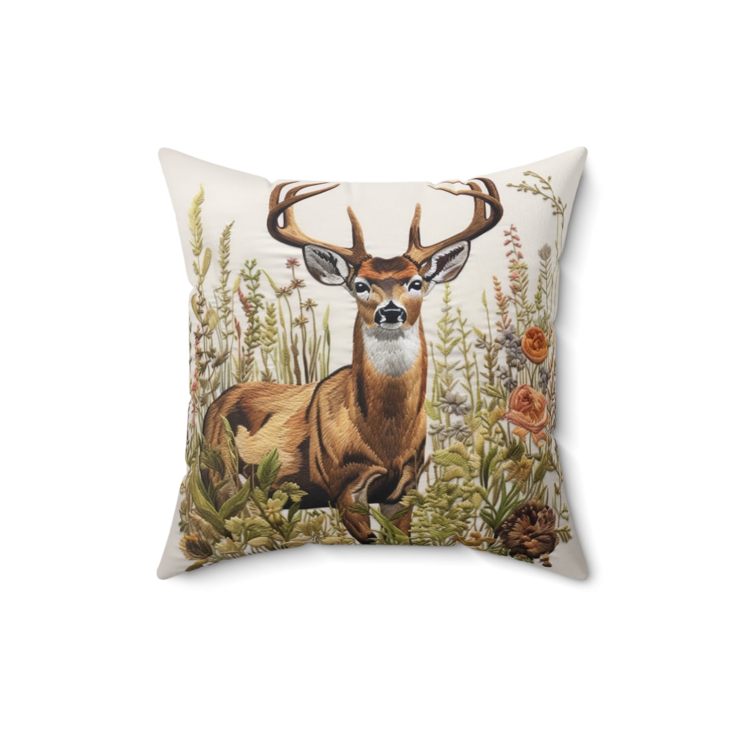 Whitetail Flowers Pillow