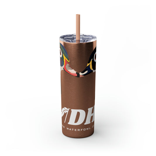 Woodie Drake & Hen Skinny Tumbler with Straw (Multiple Colors)