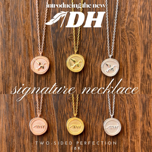 DH Signature Necklace -Available in real 18K Gold, Rose Gold & Sterling Silver