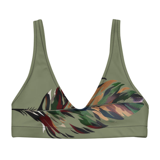 DH Camo Feather Bikini Top in Light Olive