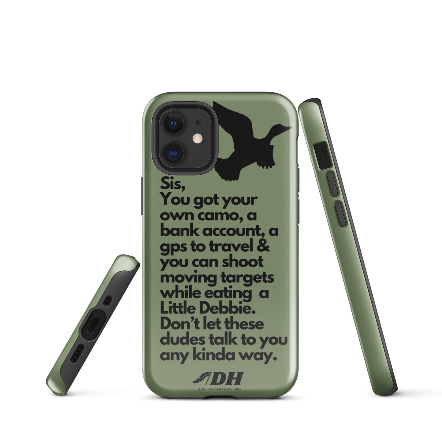 DH HEY SIS Tough Case for iPhone® in Olive/Black