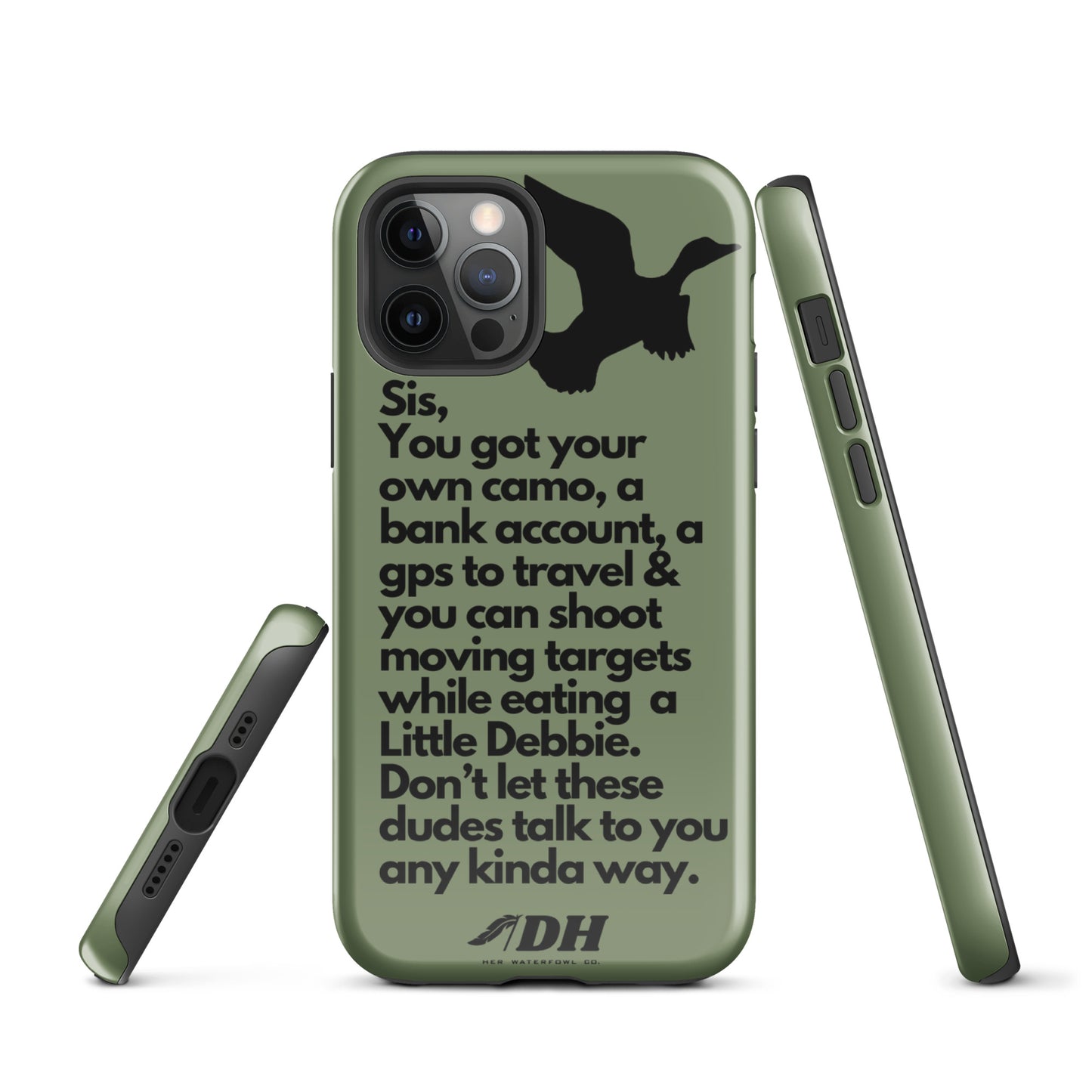 DH HEY SIS Tough Case for iPhone® in Olive/Black