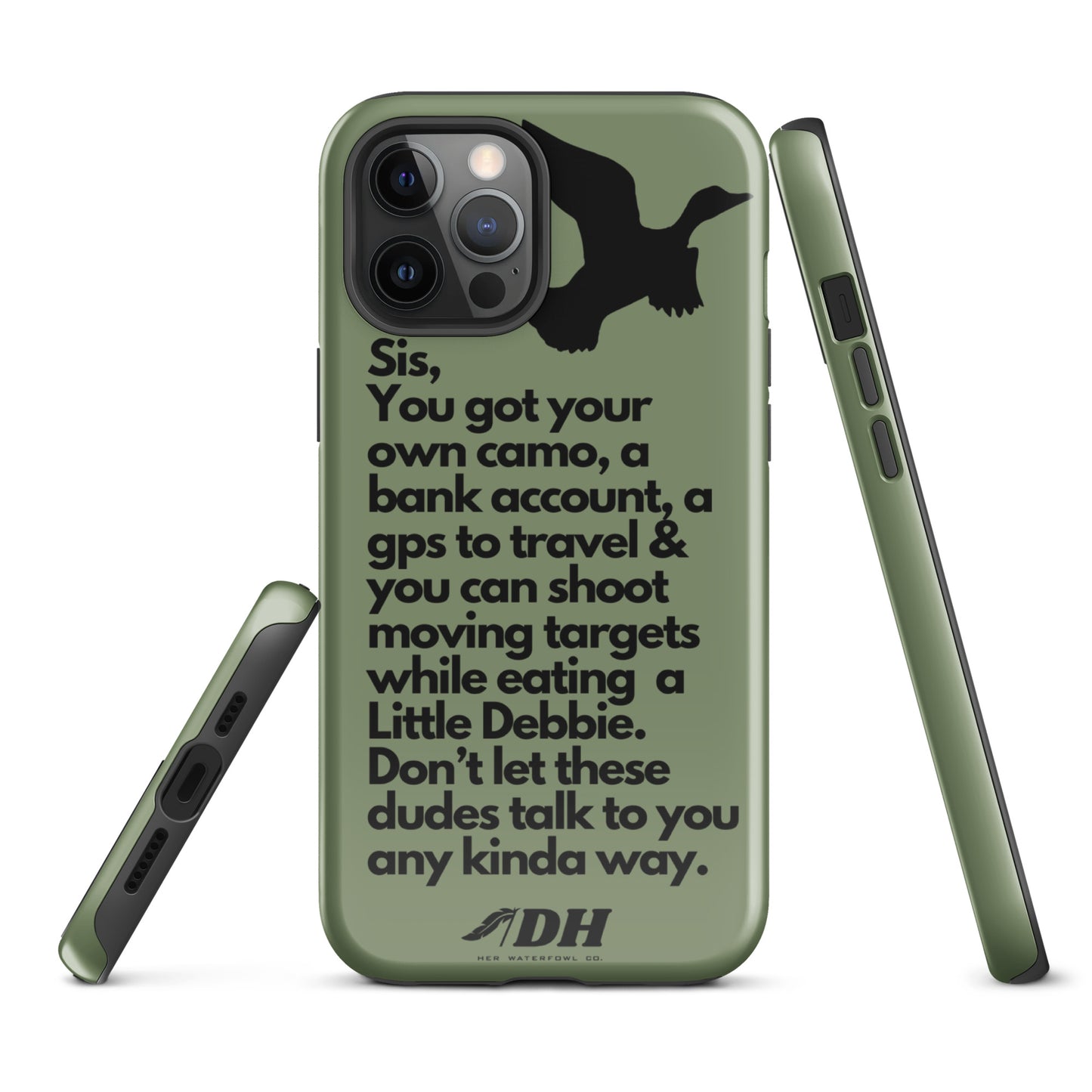 DH HEY SIS Tough Case for iPhone® in Olive/Black