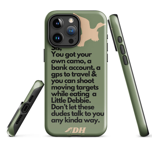 DH HEY SIS Tough Case for iPhone® in Light Olive